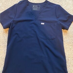 Figs Navy Blue V-Neck Scrub Top with Jogger pants - size medium